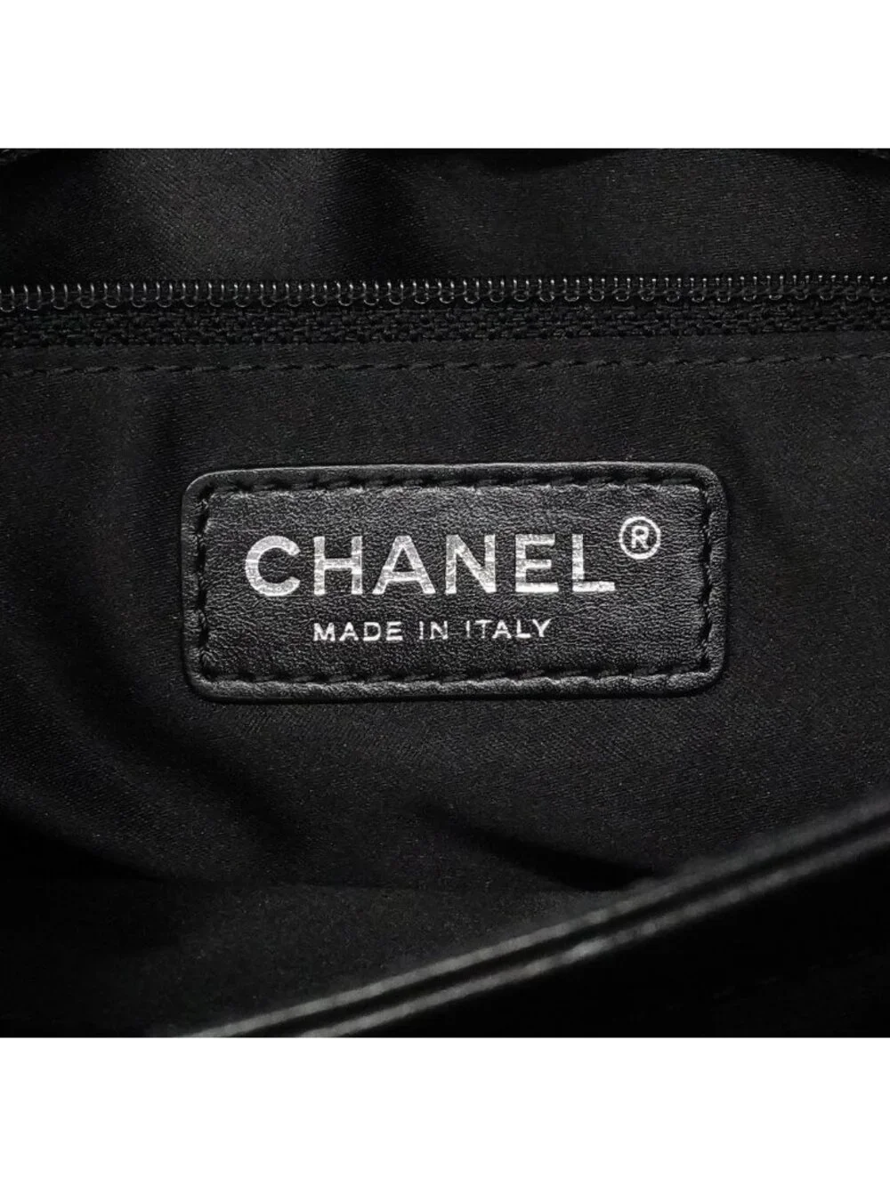 Chanel Shoulder Bag Quilted Lambskin Black Silver